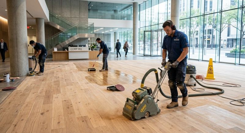 Our team working on Wood Floor Service projects in Monument, CO