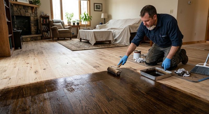 Walnut Floor Staining in Monument, CO