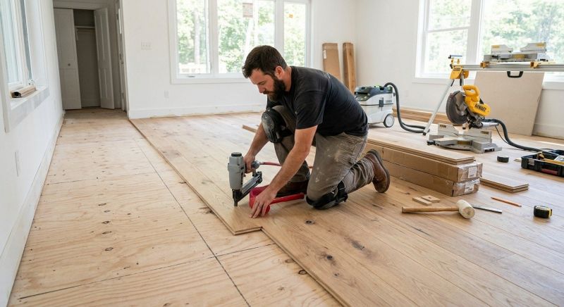 White Oak Floor Installation in Monument, CO